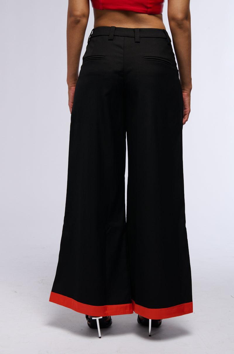 TONIGHT WE DANCE TROUSER IN BLACK RED Product Image