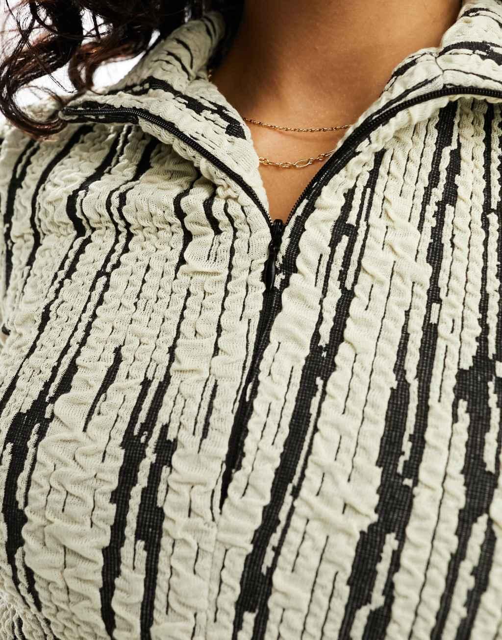 Vero Moda textured zip front top Product Image