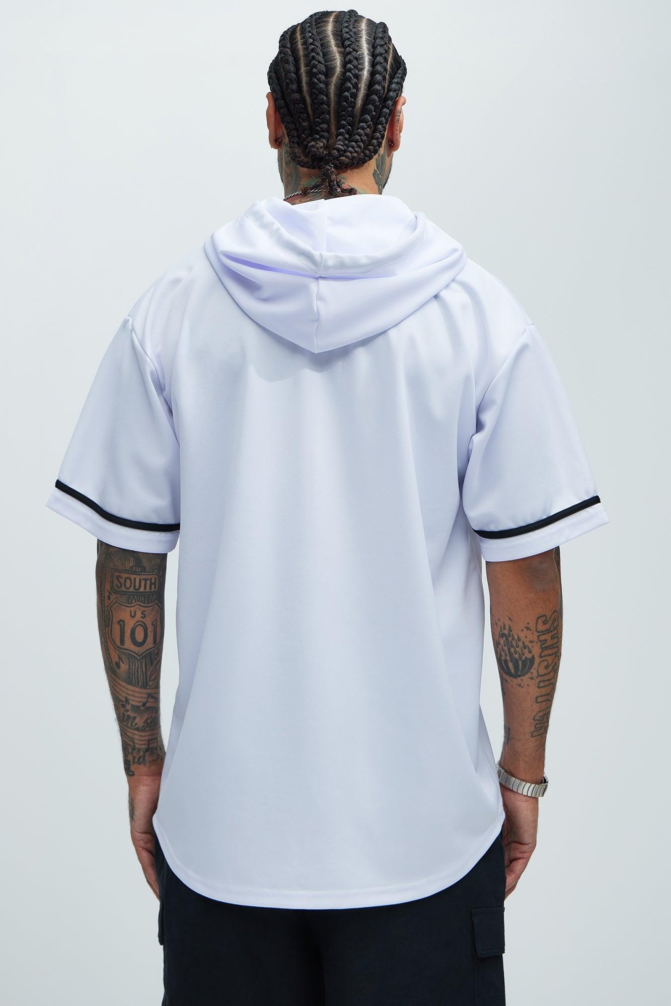 Basic Hooded Baseball Jersey - White Product Image