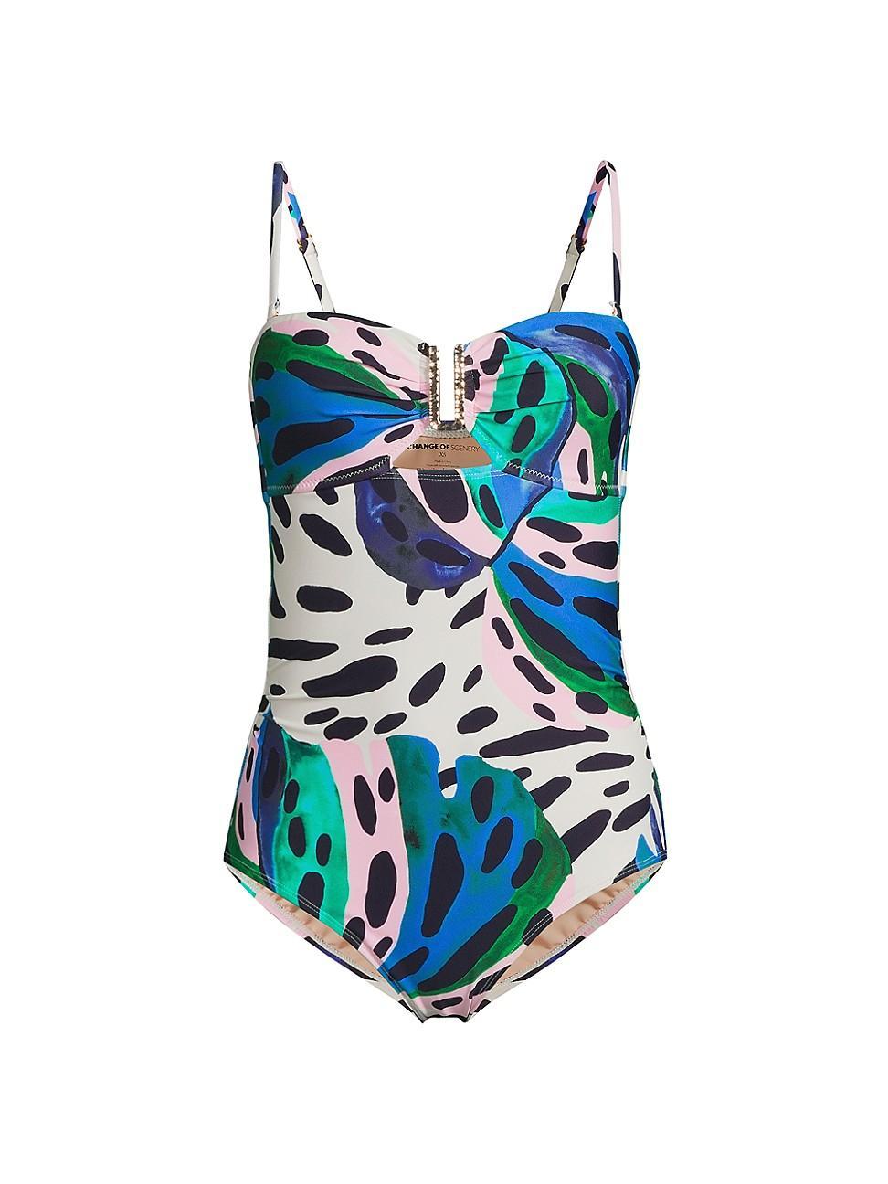 Womens Lisa Palm Island One-Piece Swimsuit Product Image