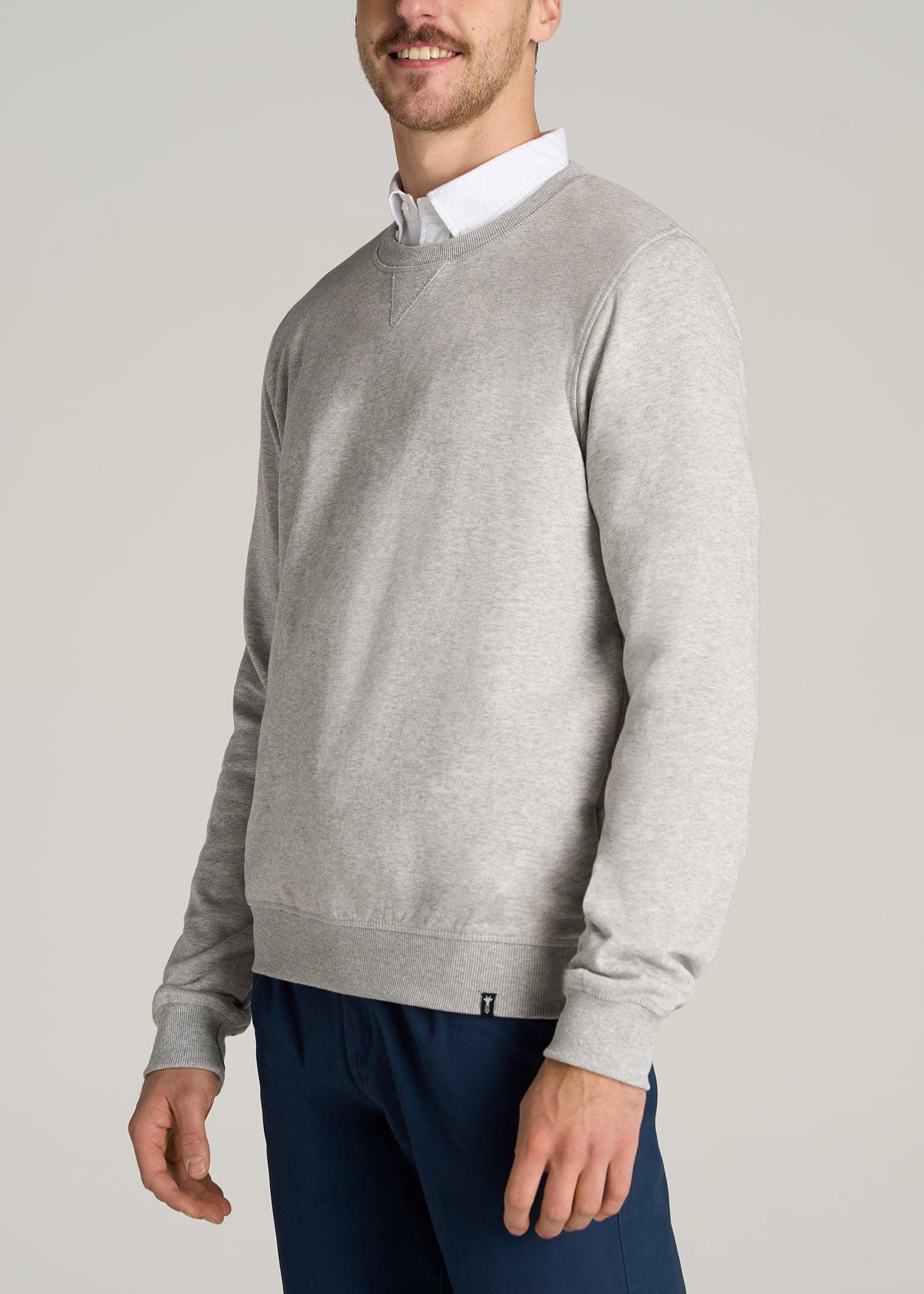 Wearever Fleece Crewneck Tall Men's Sweatshirt in Grey Mix Product Image