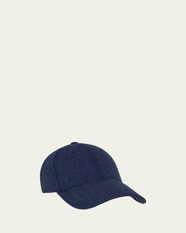 Mens Herringbone Cashmere Baseball Cap Product Image