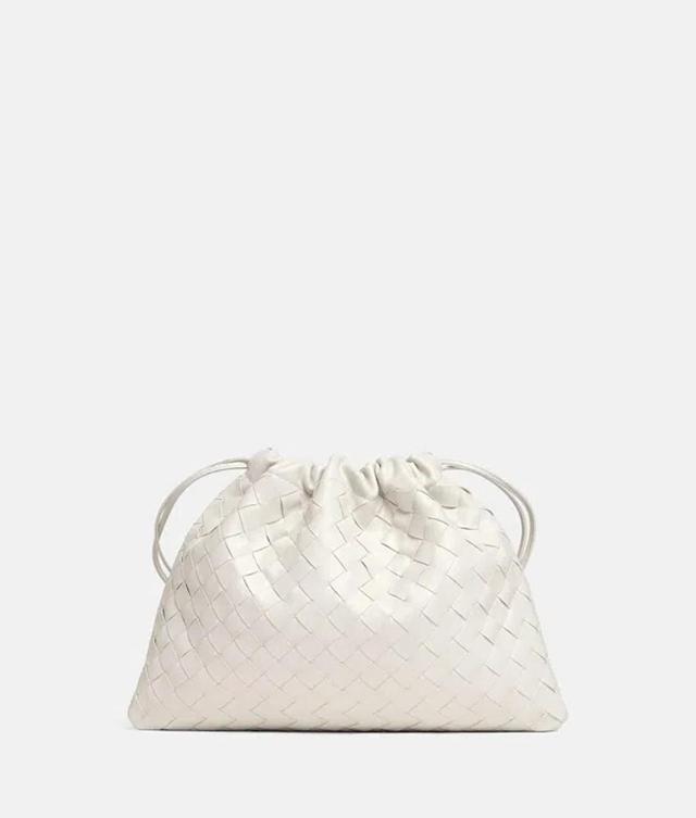 BOTTEGA VENETA Medium Dustbag Intrecciato Pouch In White Product Image