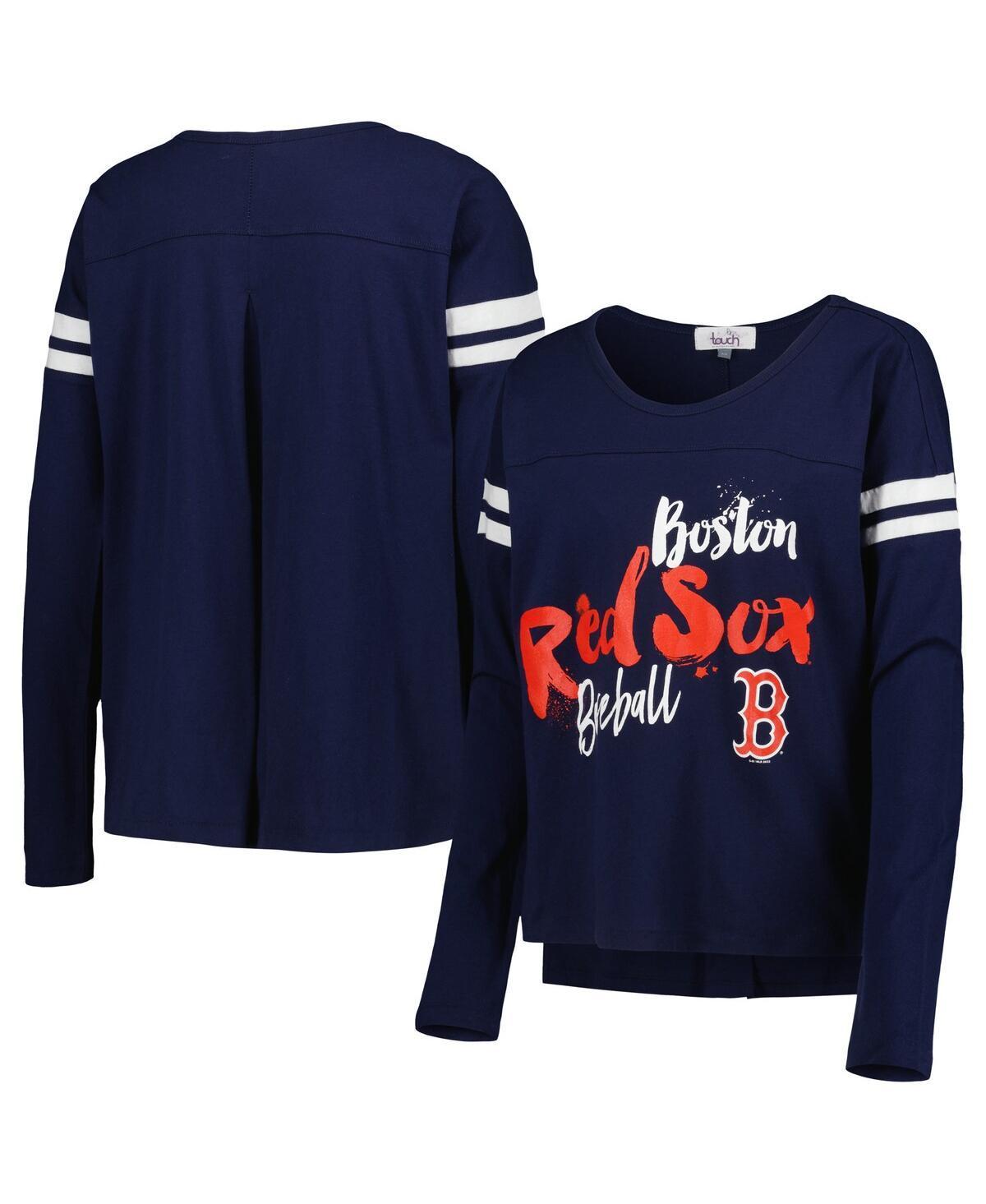 Womens Touch Navy Boston Red Sox Free Agent Long Sleeve T-shirt Product Image