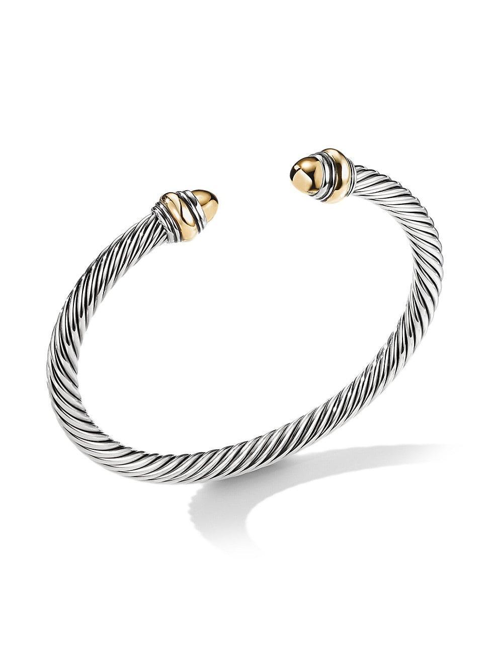 Womens Classic Cable Bracelet In Sterling Silver Product Image