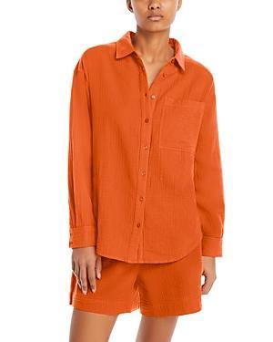 Echo Gauze Boyfriend Shirt Swim Cover-Up Product Image