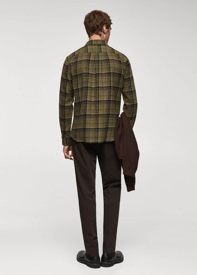 MANGO MAN - Regular fit checked flannel shirt khakiMen Product Image