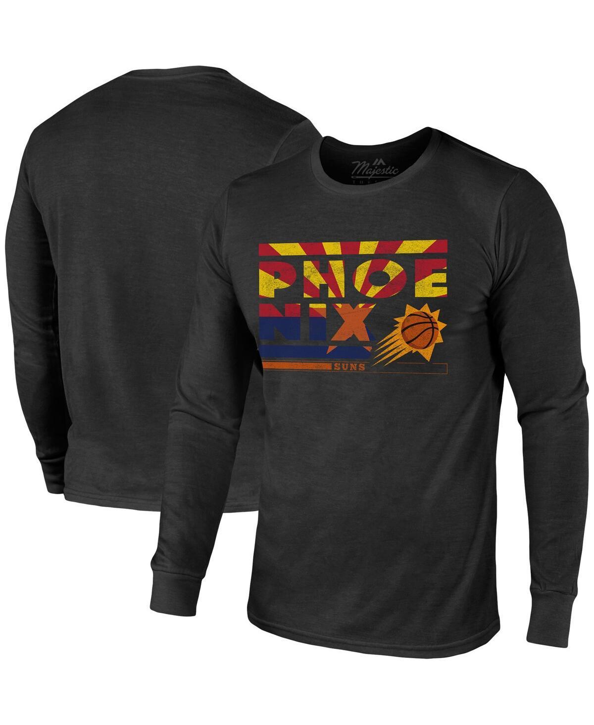 Mens Majestic Threads Black Phoenix Suns City and State Tri-Blend Long Sleeve T-shirt Product Image