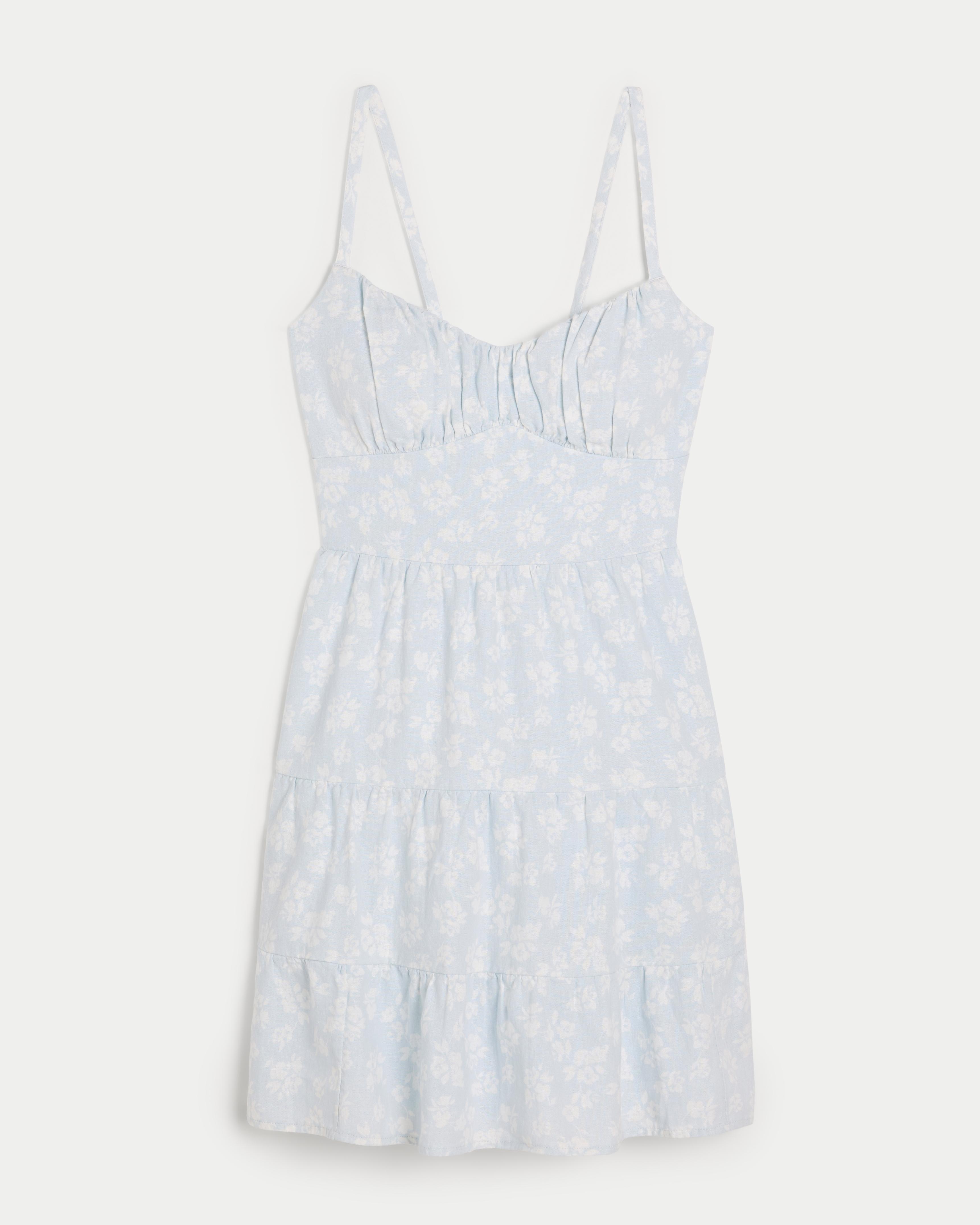 Open Back Linen-Blend Mini Dress Product Image