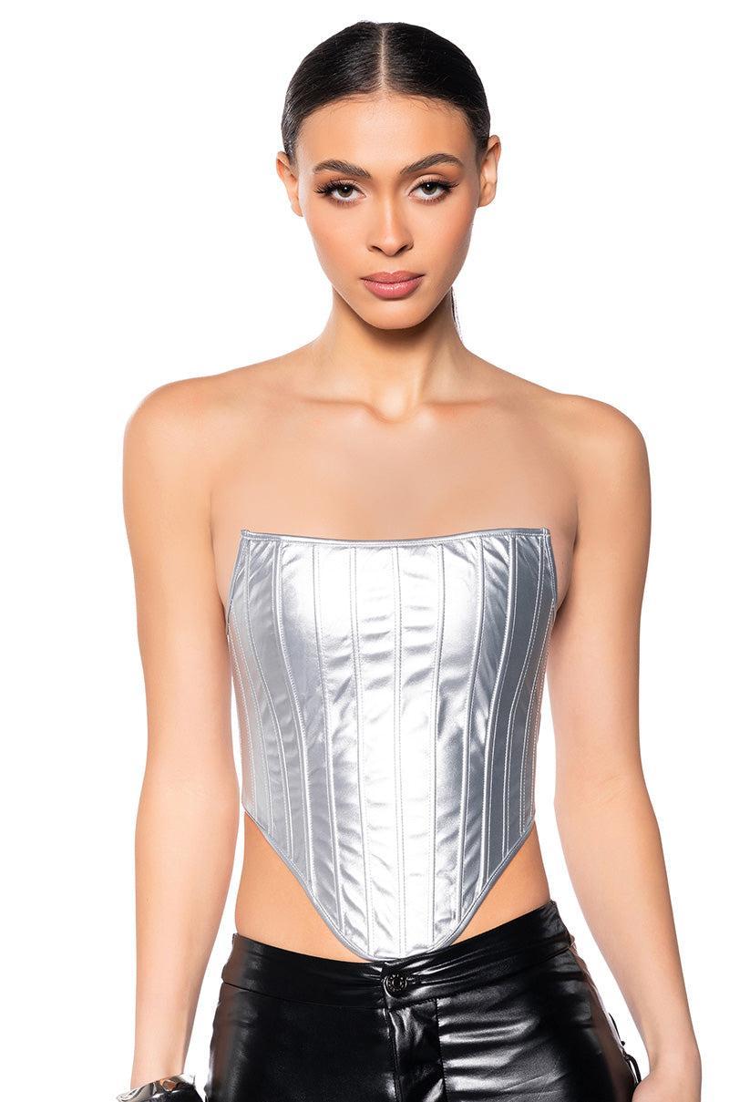 ADRIANNA METALLIC CORSET TOP Product Image