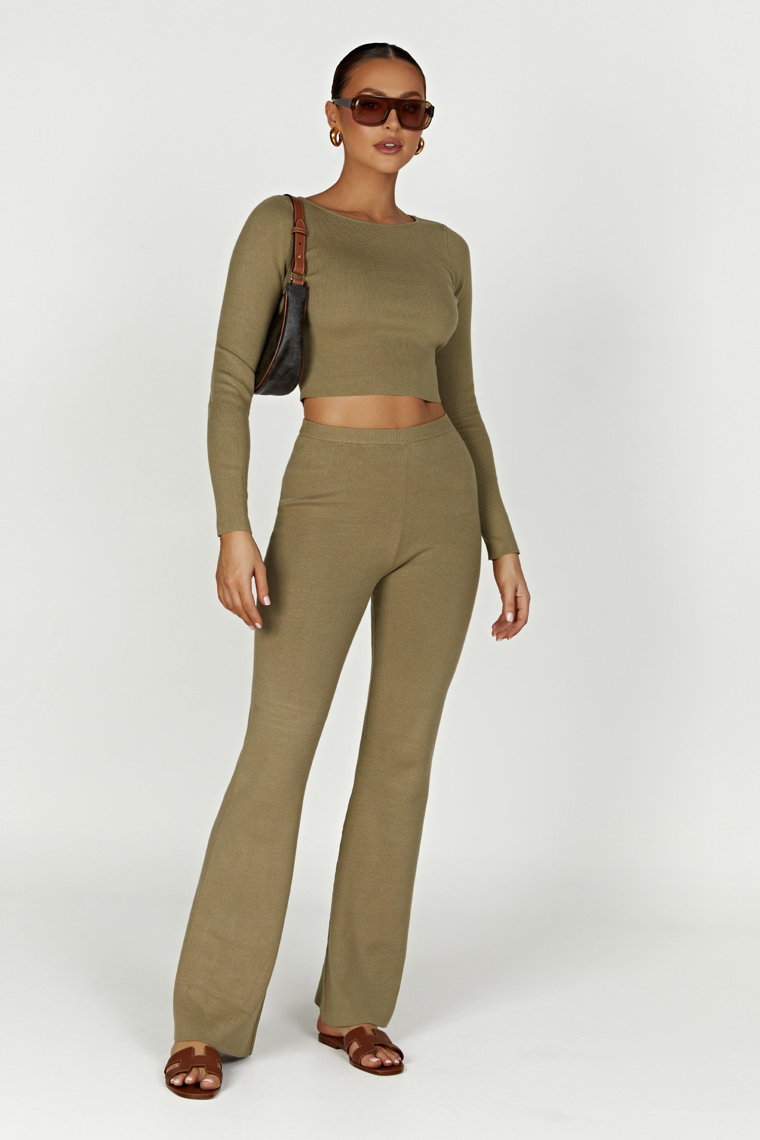 Haisley Long Sleeve Knit Top - Olive Product Image