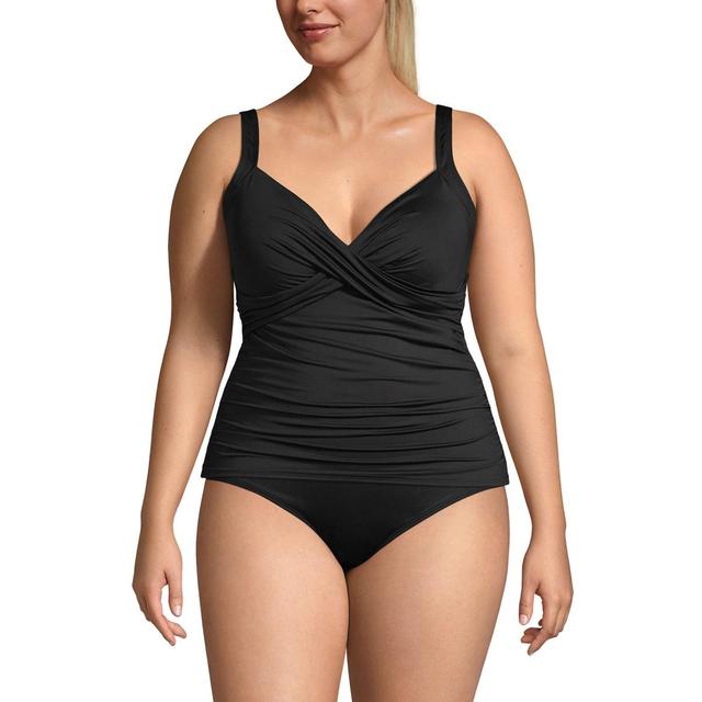 Women's DDD-Cup V-Neck Wrap Wireless Tankini Swimsuit Top Product Image