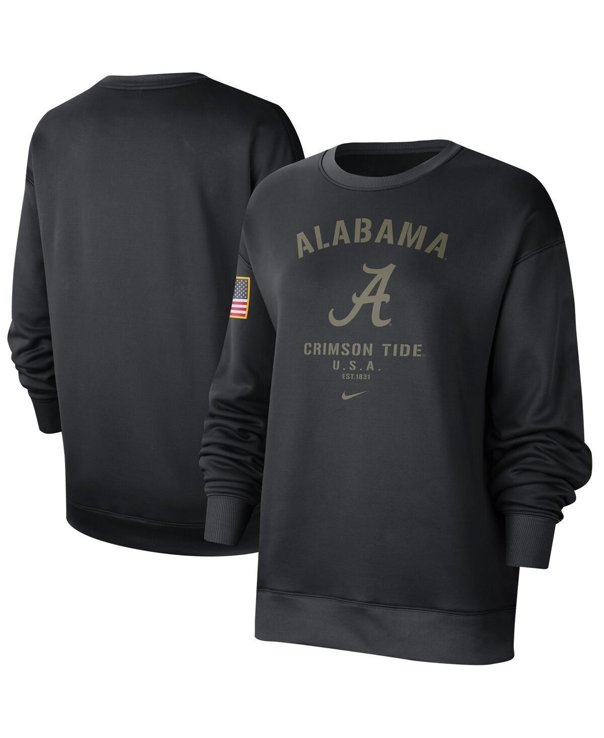 Womens Black Alabama Crimson Tide Military-Inspired Appreciation Therma Performance All-Time Pullover Sweatshirt Product Image