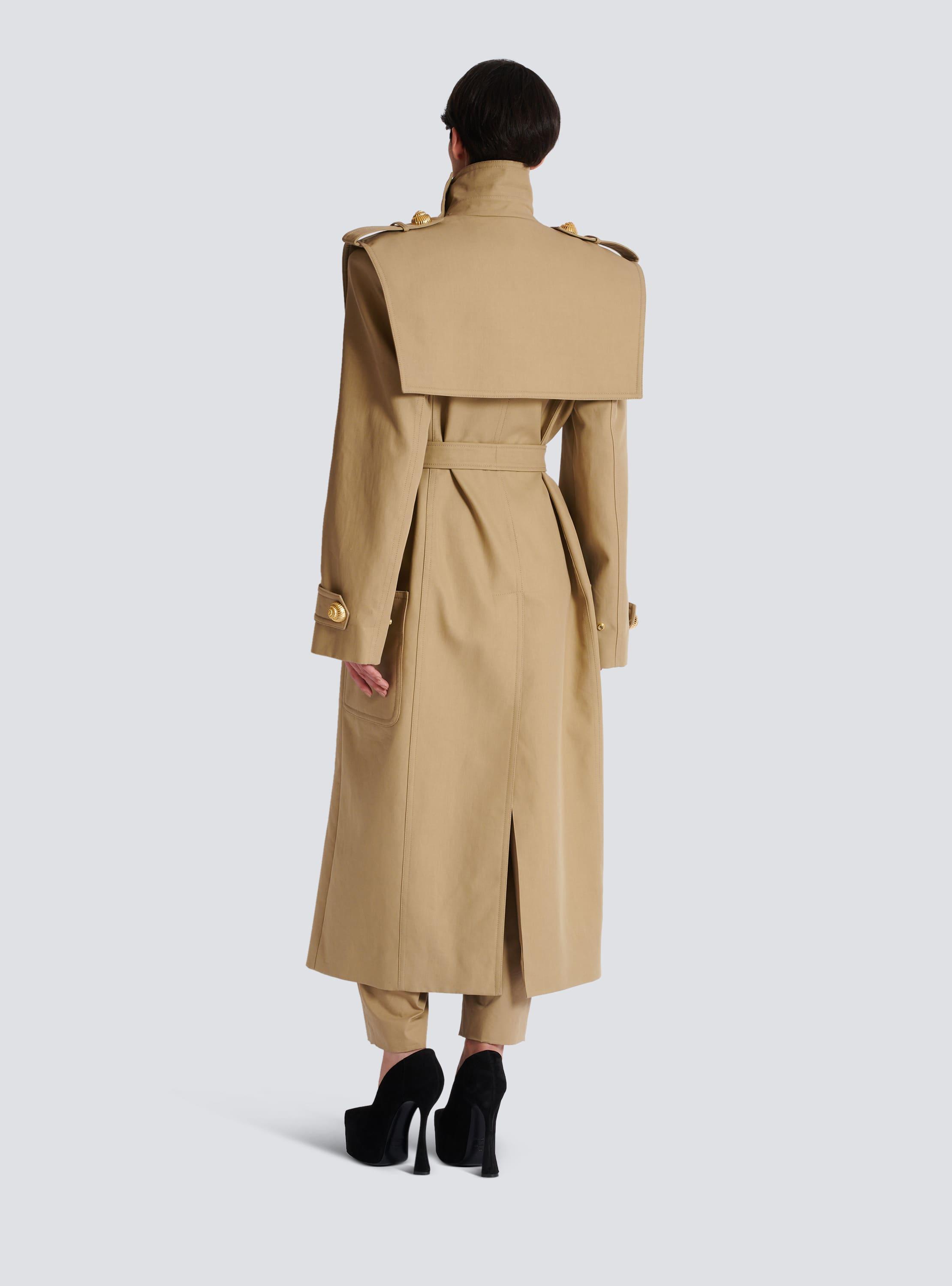 Belted trench coat in water-repellent cotton Product Image