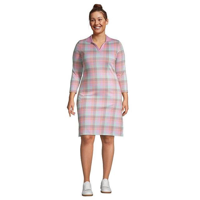 Plus Size Lands End Supima Cotton Polo Dress, Womens Pink Product Image