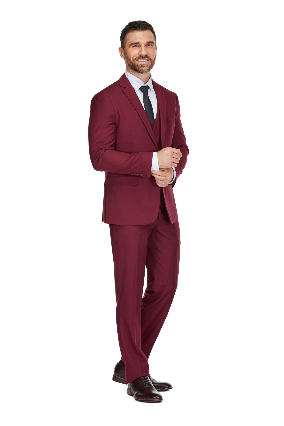 Braveman Mens 3-Piece Premium Vested 3-Piece Slim Fit Suit Product Image