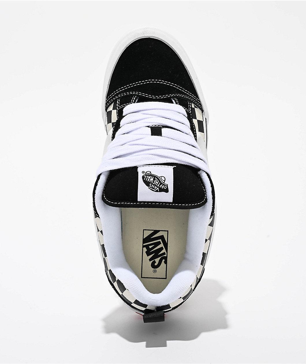 Vans Knu Skool Checkerboard Black & White Skate Shoes Product Image