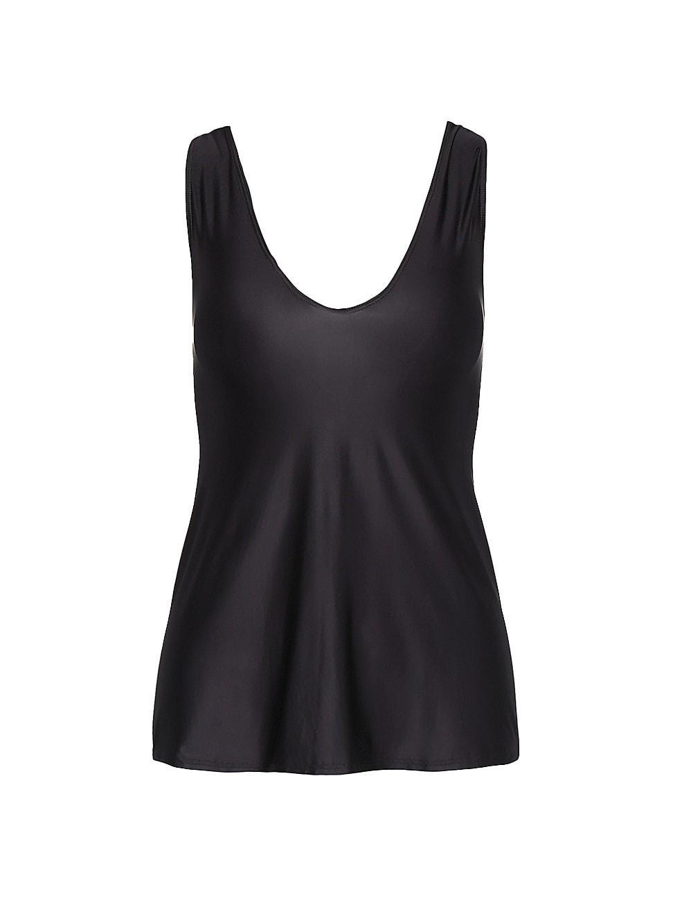 Womens Faux Silk V-Neck Tank Top Product Image