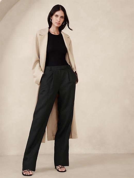 Lina Straight Linen Pant Product Image