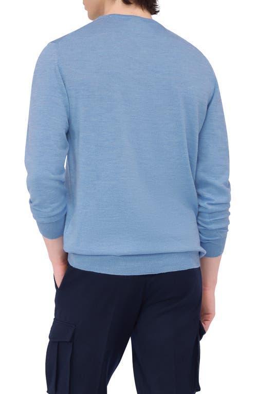 BUGATCHI Scott Crewneck Merino Wool Sweater In Air Blue Product Image