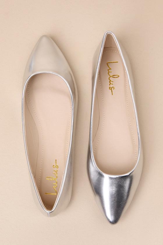 Holly Silver Metallic Flats Product Image