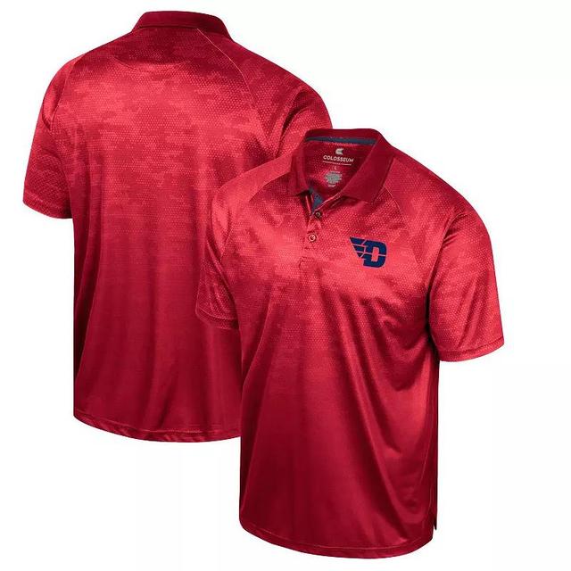 Mens Colosseum Red Dayton Flyers Honeycomb Raglan Polo Product Image