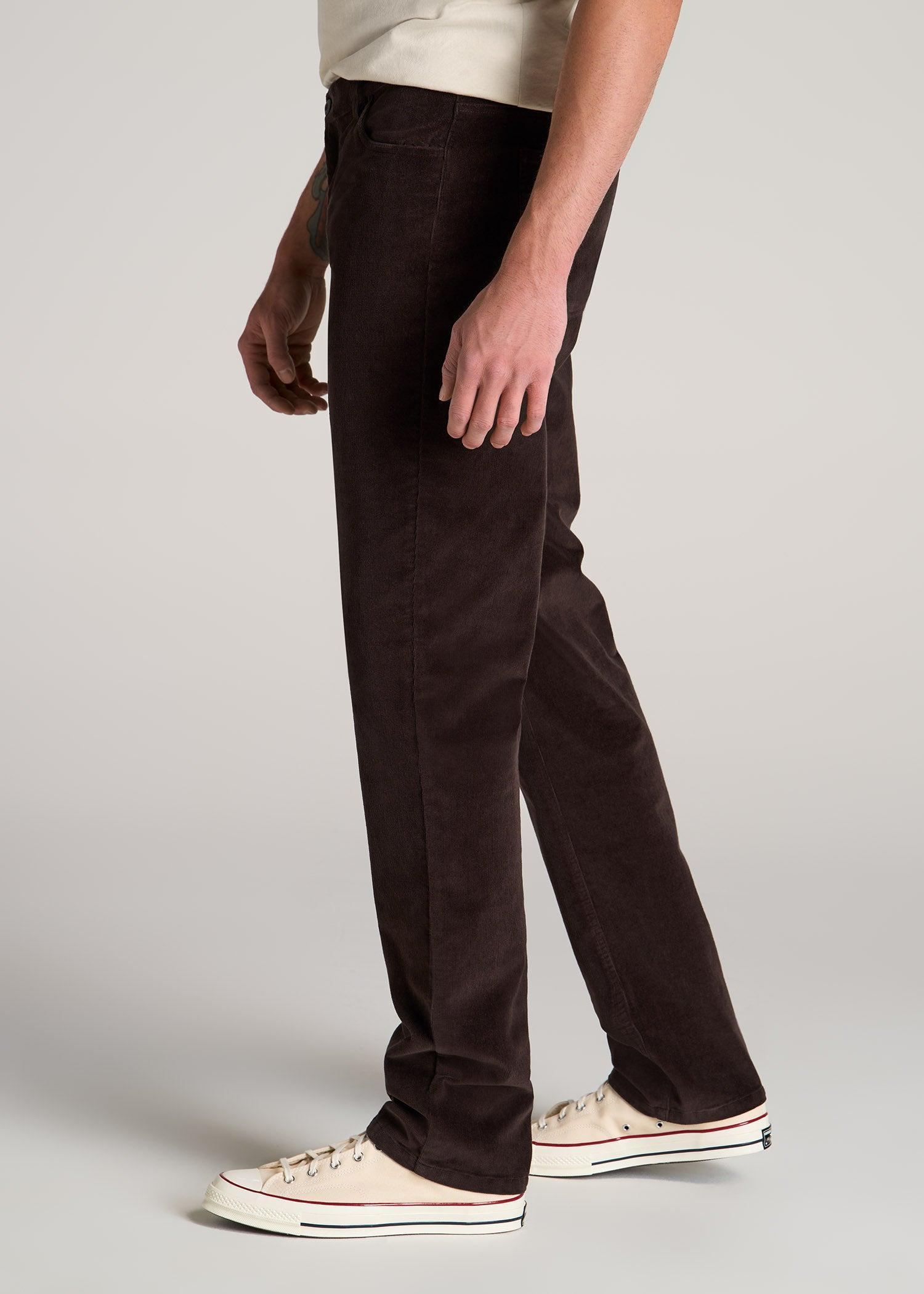 STRAIGHT-LEG Stretch Corduroy Pants for Tall Men in Chocolate Male Product Image