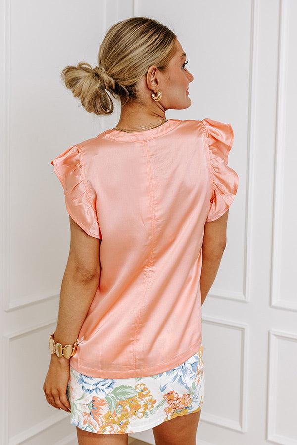 Margarita Happy Hour Satin Top in Peach Product Image