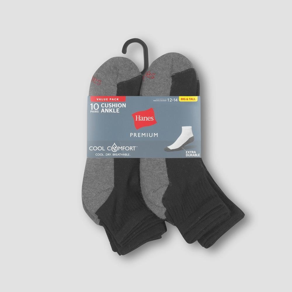 Hanes Premium Mens Cool Comfort Ankle Socks 10pk 6-12 Product Image