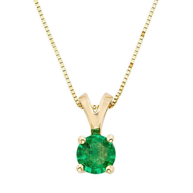 The Regal Collection Emerald 14k Gold Pendant Necklace, Womens White Product Image