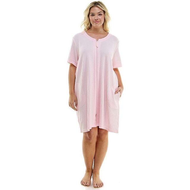 Plus Size Croft & Barrow Zip Front Robe, Womens Product Image