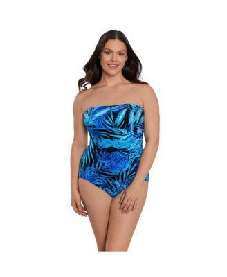 Womens Longitude Side Shirred Bandeau One-Piece Swimsuit Product Image