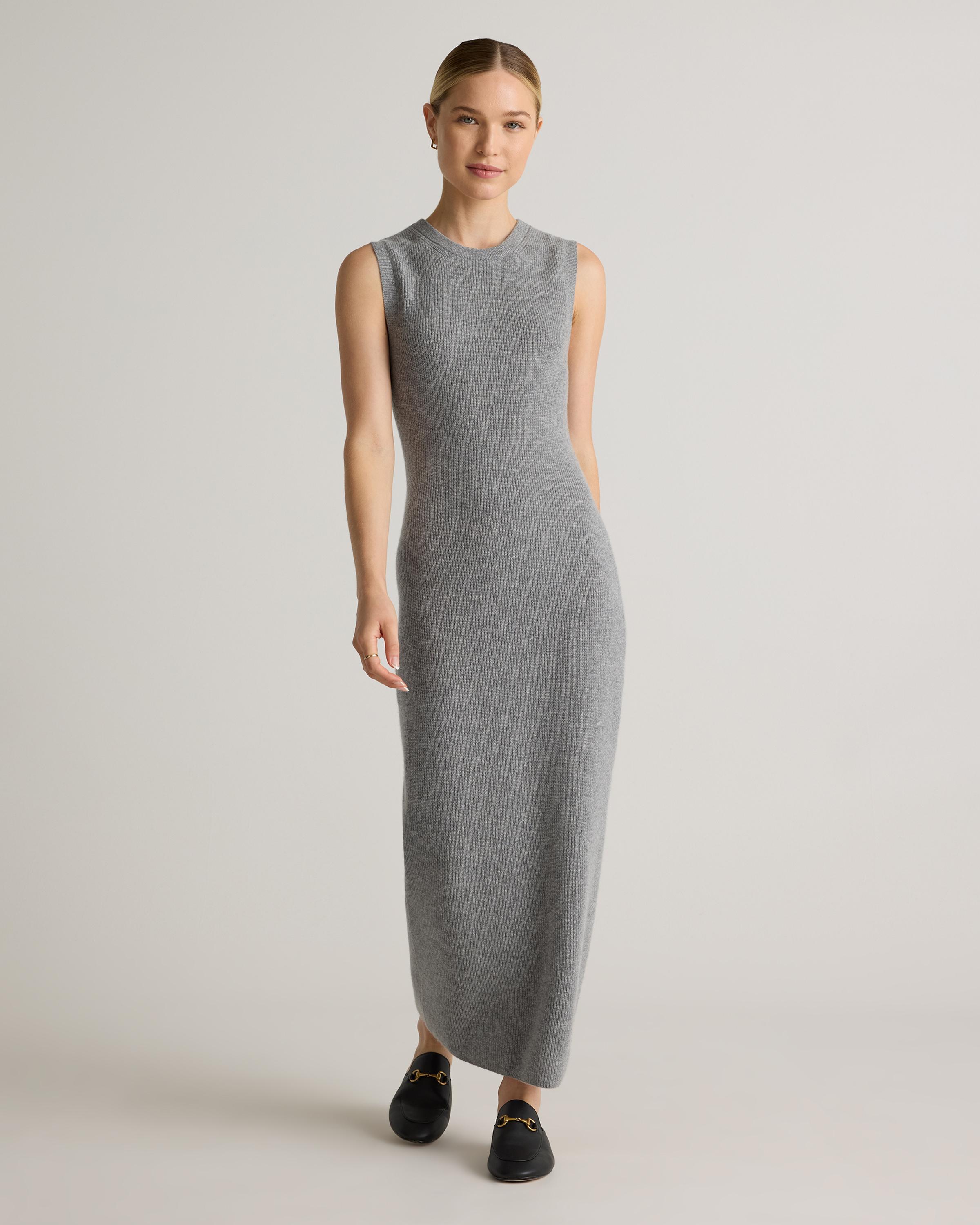 Mongolian Cashmere Sleeveless Midi Sweater Dress Product Image