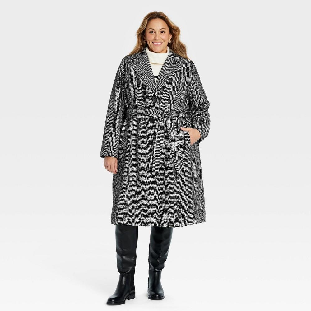 Womens Long Wool Overcoat - Ava & Viv Black 3X Product Image