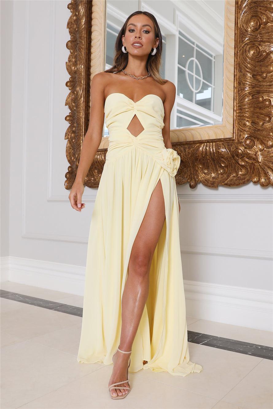 Secret Rose Strapless Maxi Dress Butter Product Image