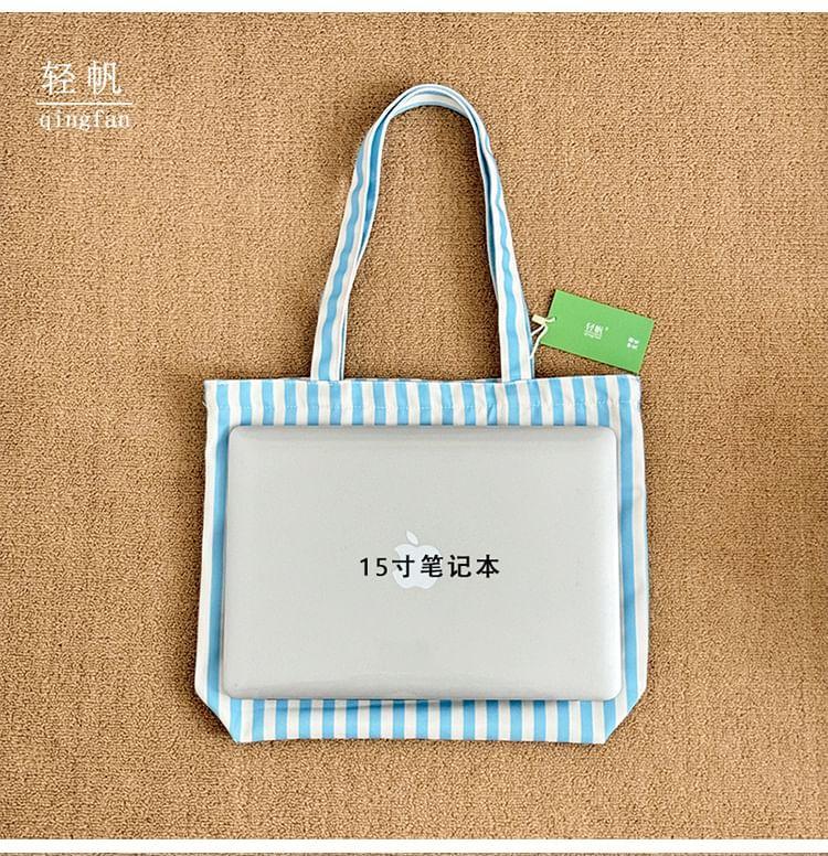 Striped Lettering Tote Bag Product Image