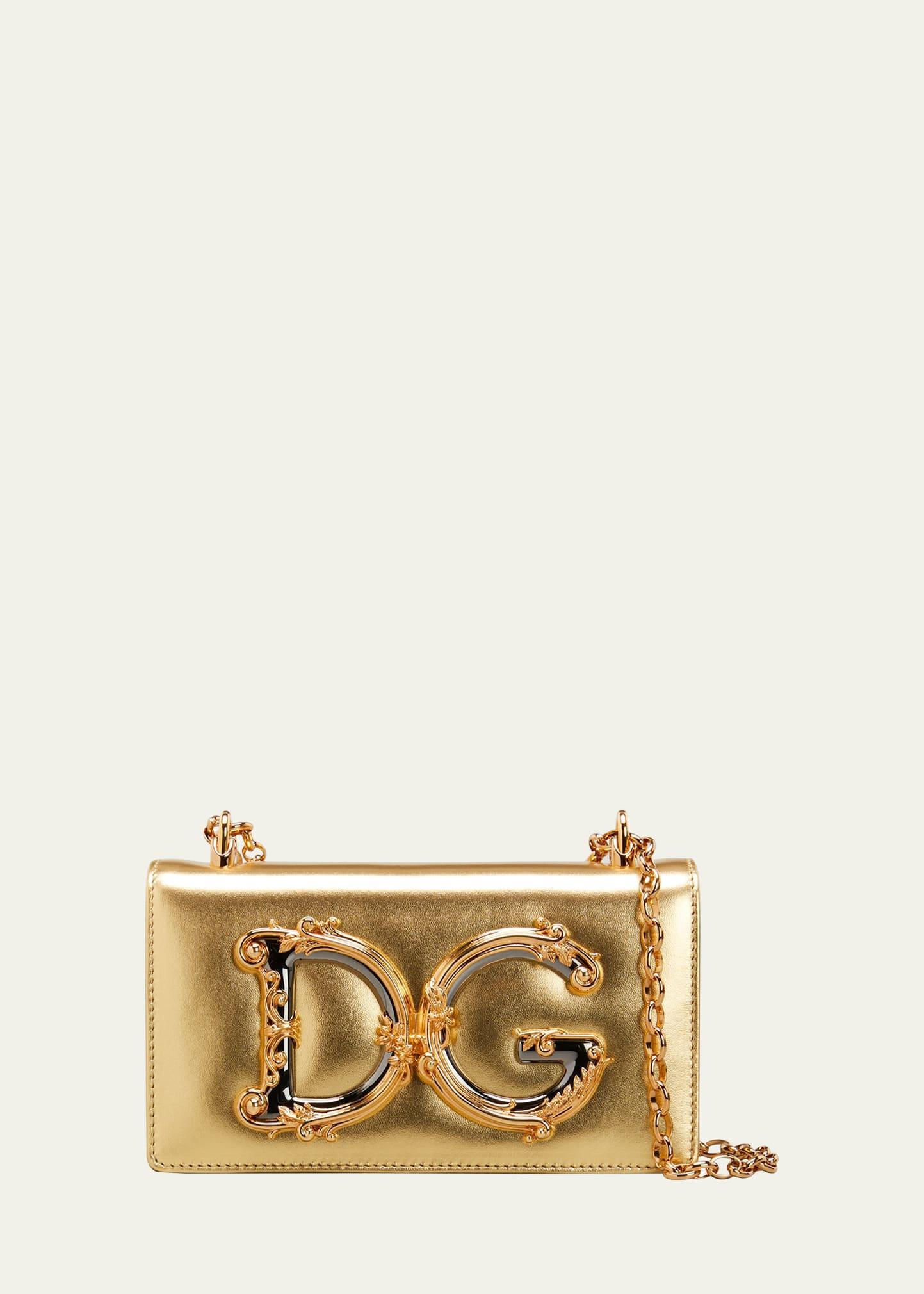 Dolce & Gabbana Logo Metallic Leather Crossbody Bag Product Image