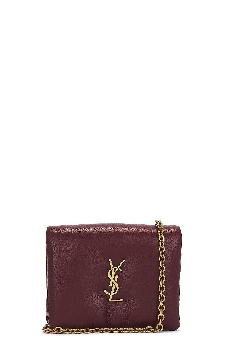 Saint Laurent Calypso Card Case On Chain Bag in Burgundy Product Image