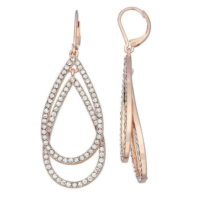 Simply Vera Vera Wang Layered Teardrop Earrings, Womens, Rose Gold Tone Product Image