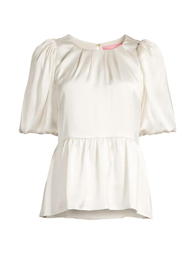 Womens Blakelynn Satin Peplum Top Product Image