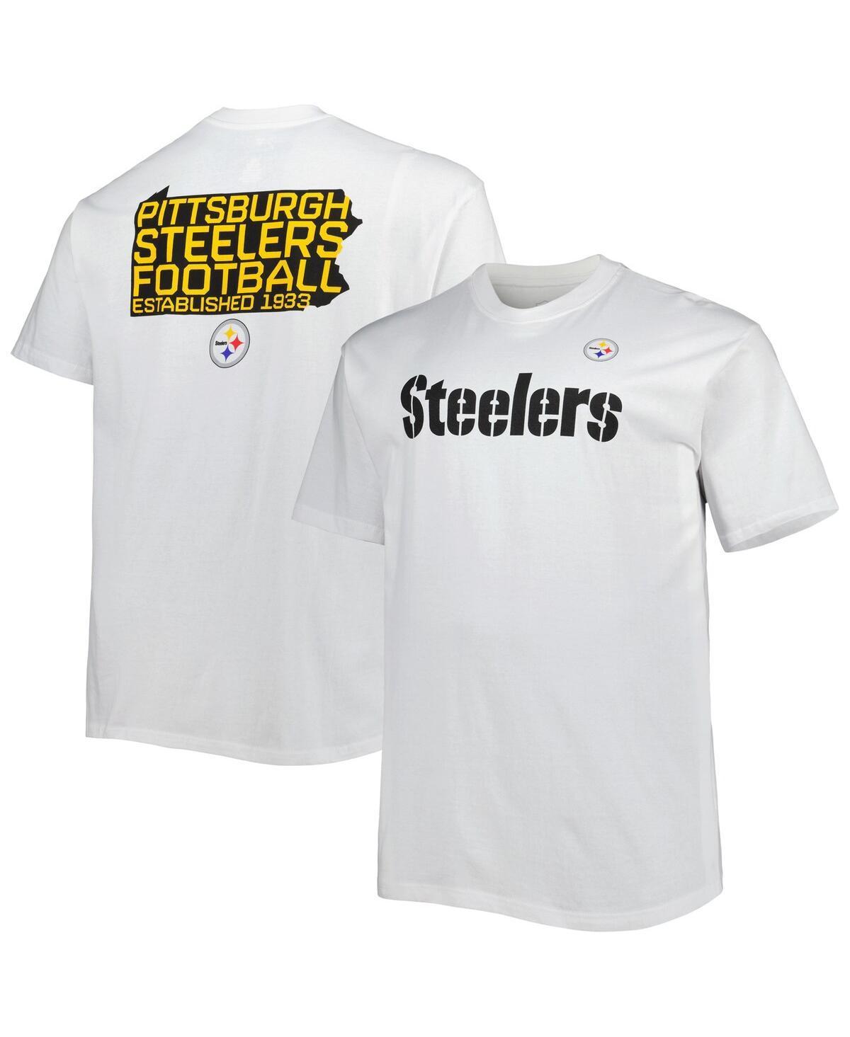 Mens Fanatics White Pittsburgh Steelers Big and Tall Hometown Collection Hot Shot T-shirt Product Image