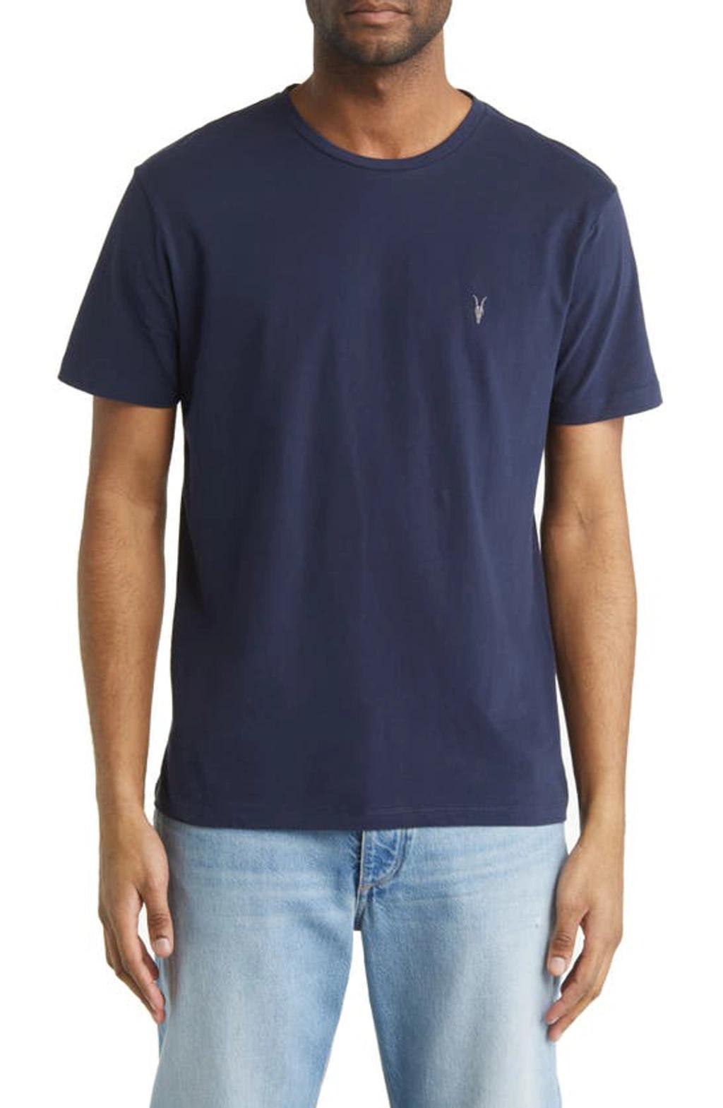 AllSaints Brace Short Sleeve Crew (Smokey Grey) Men's Clothing Product Image