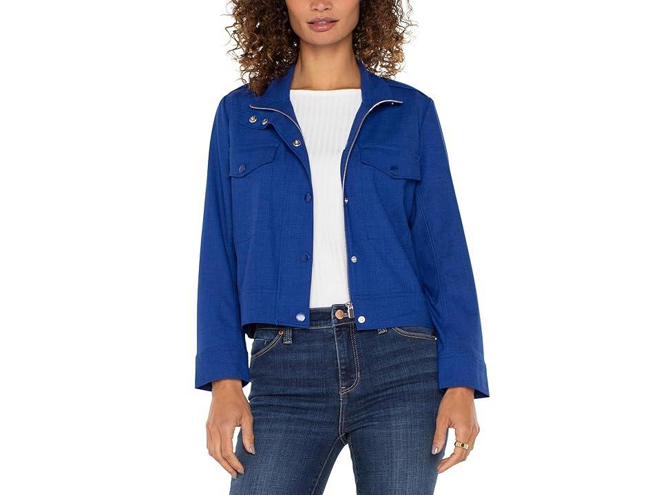 Liverpool Los Angeles Crop Stretch Sateen Utility Jacket Product Image