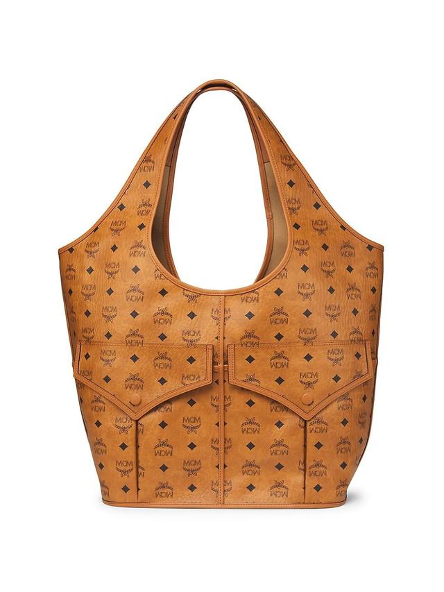 Womens Visetos Monogram Canvas Shopper Tote Bag Product Image