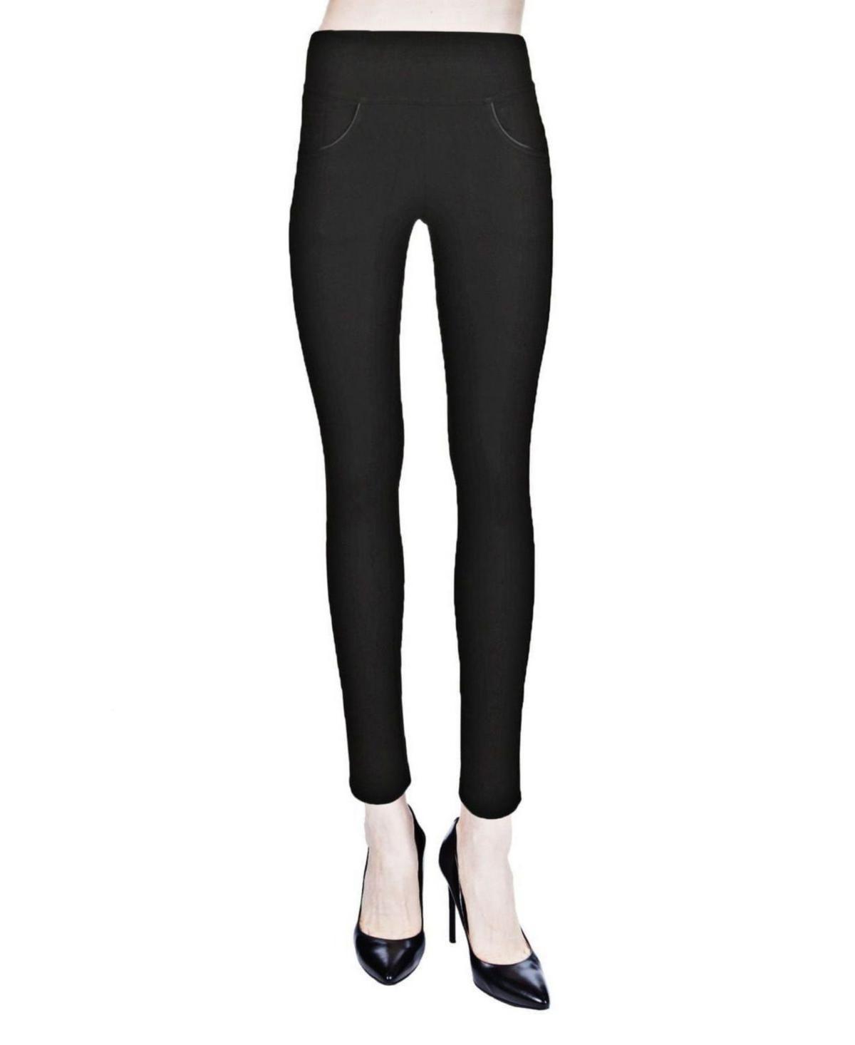 Memoi Womens High-Rise Pocket Leggings - Black Product Image