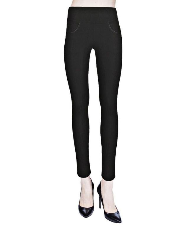 Memoi Womens High-Rise Pocket Leggings - Black Product Image