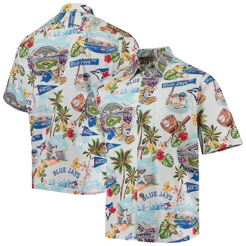 Mens Reyn Spooner White Toronto Blue Jays Scenic Button-Up Shirt Product Image