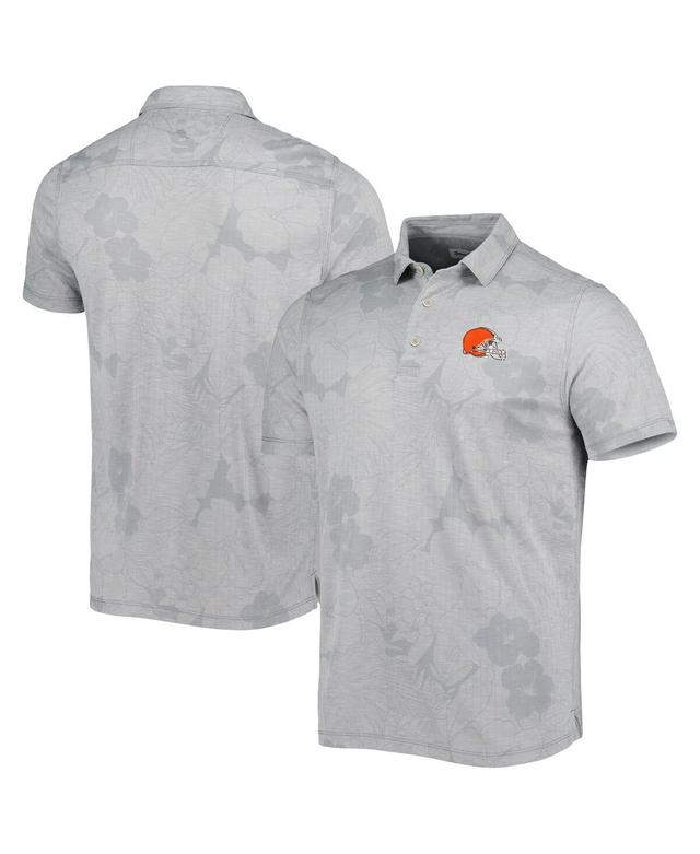 Mens Tommy Bahama Gray Cleveland Browns Miramar Blooms Polo Shirt Product Image