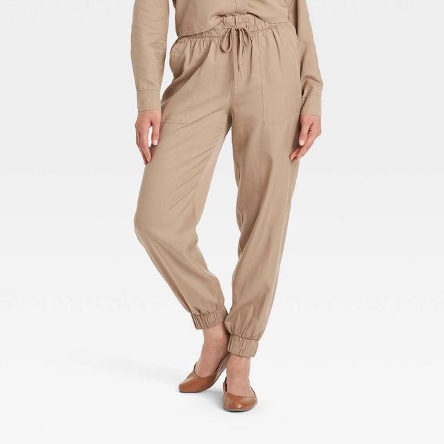 Women's High-Rise Joggers - Universal Thread™ Tan XS Product Image