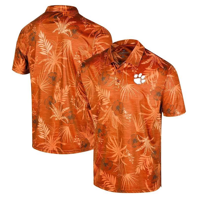 Mens Colosseum Orange Clemson Tigers Big & Tall Palms Polo Product Image